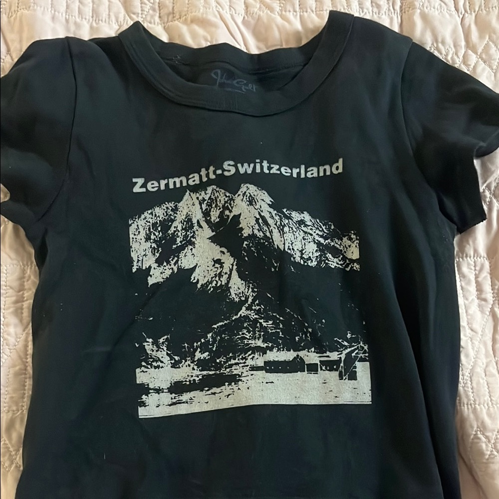 Zermatt-Switzerland Brandy Melville Black Graphic Tee